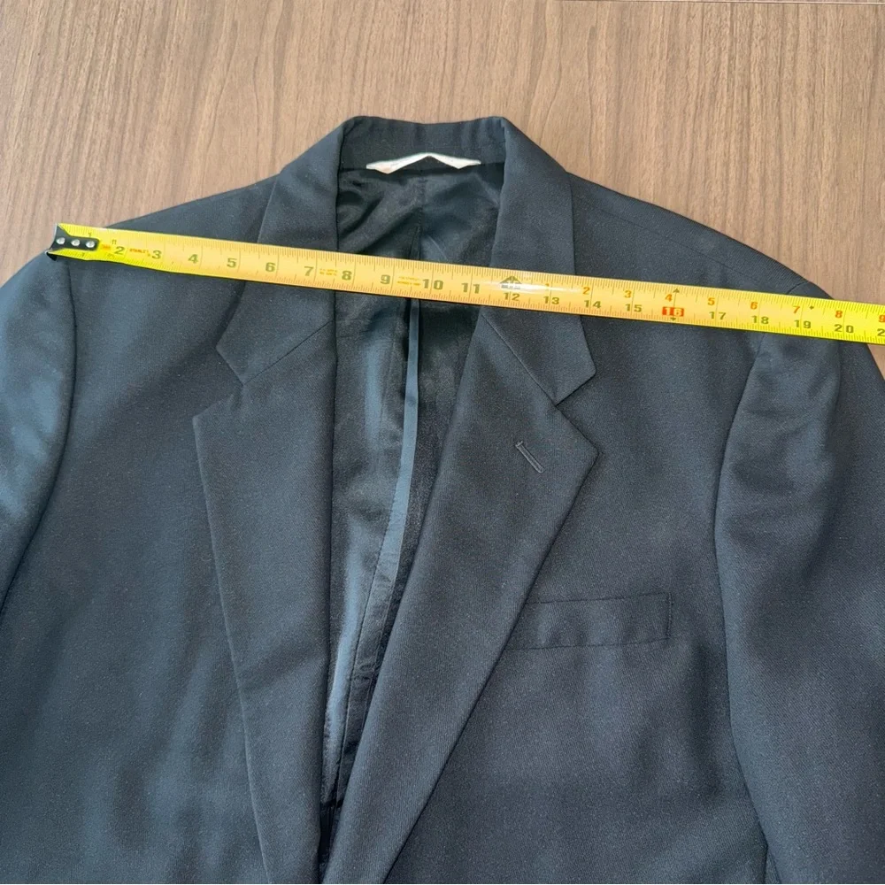 Perry Ellis Mens Blazer‎ Jacket Suit Coat Black 44 XL  Notched Single Breasted